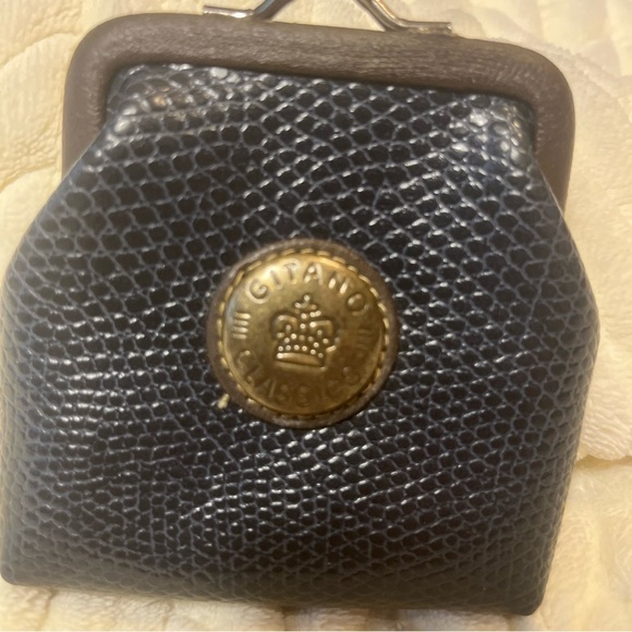 Vintage Gitano Classics Navy Green Coin Purse Kiss Lock - Picture 2 of 8